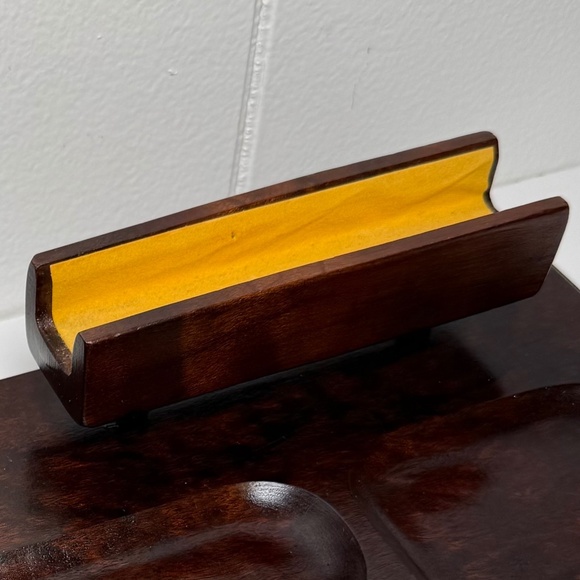 Vintage MCM Wooden Dresser Top Valet Jewelry Organizer Dresser Caddy - Picture 5 of 12